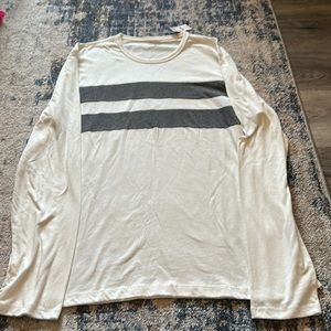 Mens large white and gray long sleeve shirt